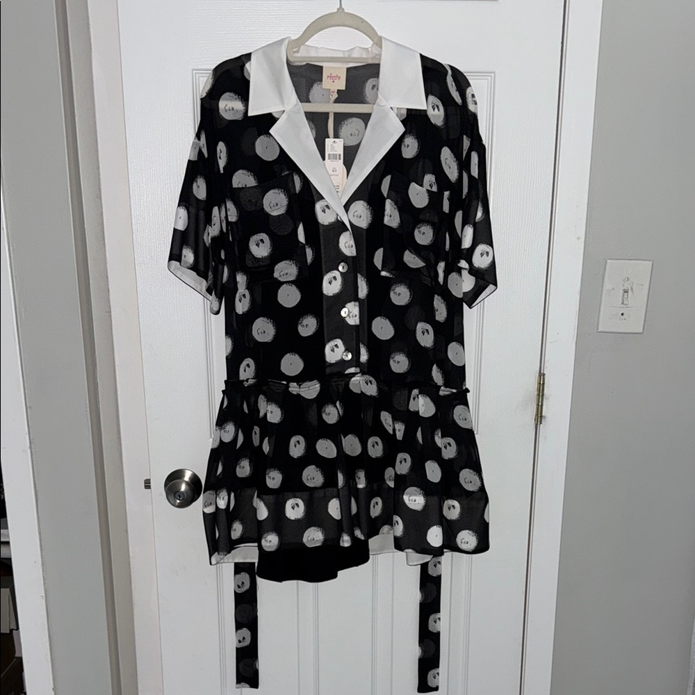 Black and White Polka Dot Women's Mini Dress